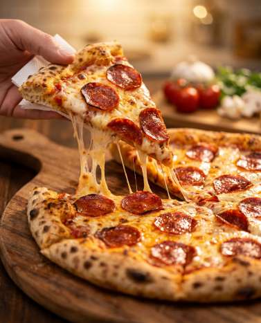 Pizza pepperoni au fromage fondant — La base