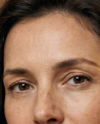 Portrait professionnel d'une femme — Zoom : Front + yeux + pores